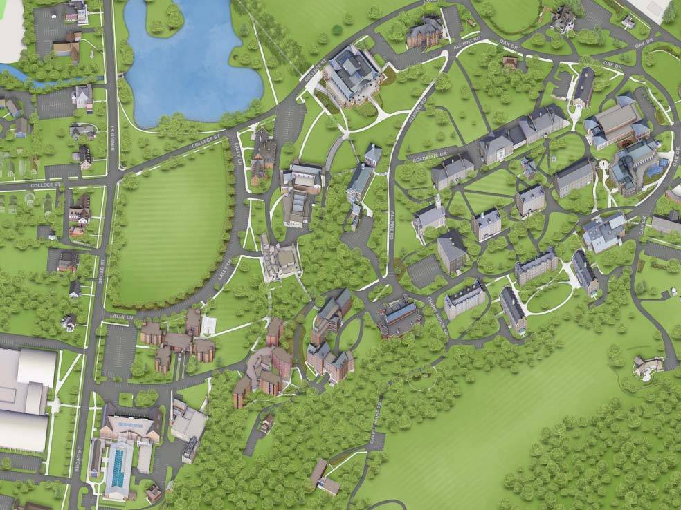 Illustrated version of the ɫTV Campus Map